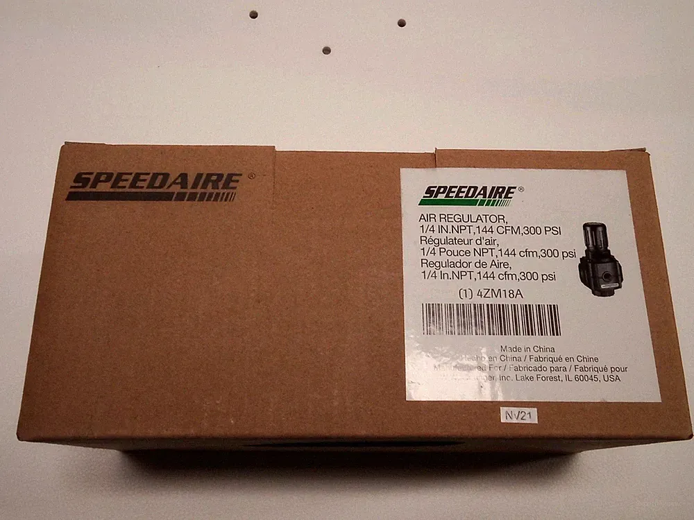 Speedaire 4Zm18 Air Regulator, 1/4 In.Npt, 144 Cfm, 300 Psi