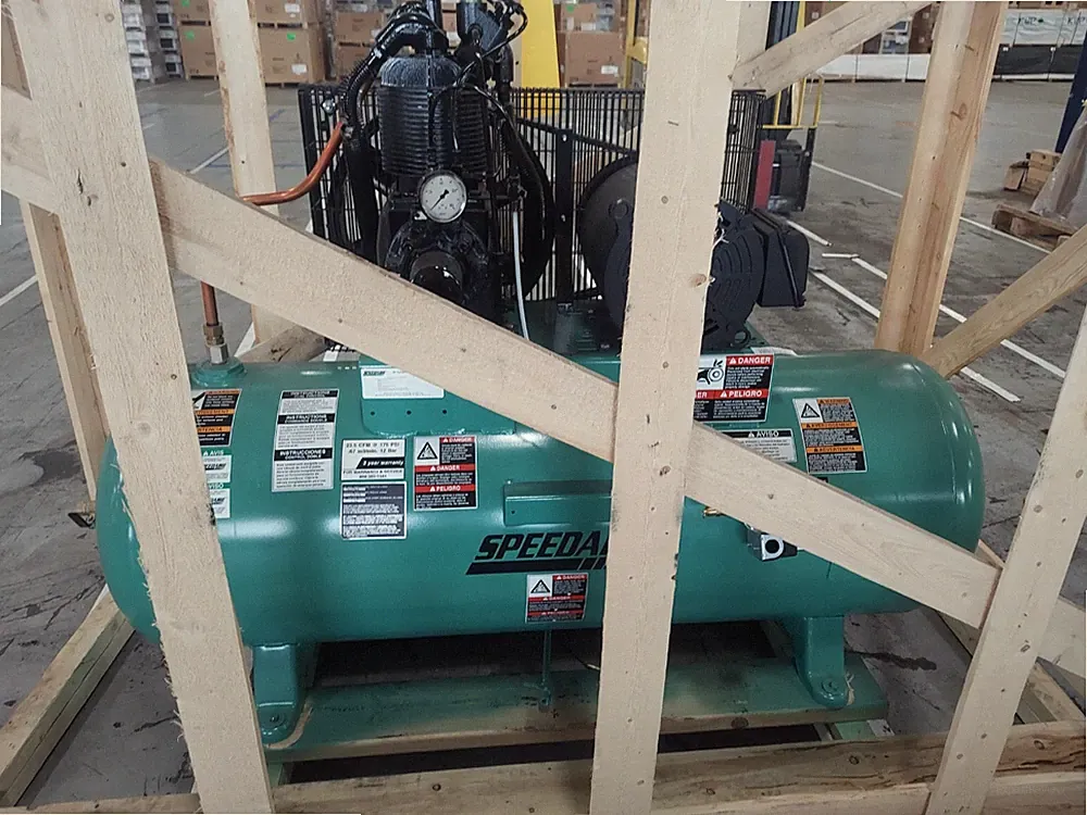 SPEEDAIRE Electric Air Compressor: 7.5 hp, 2 Stage, Horizontal, 80 gal, 23.5 cfm